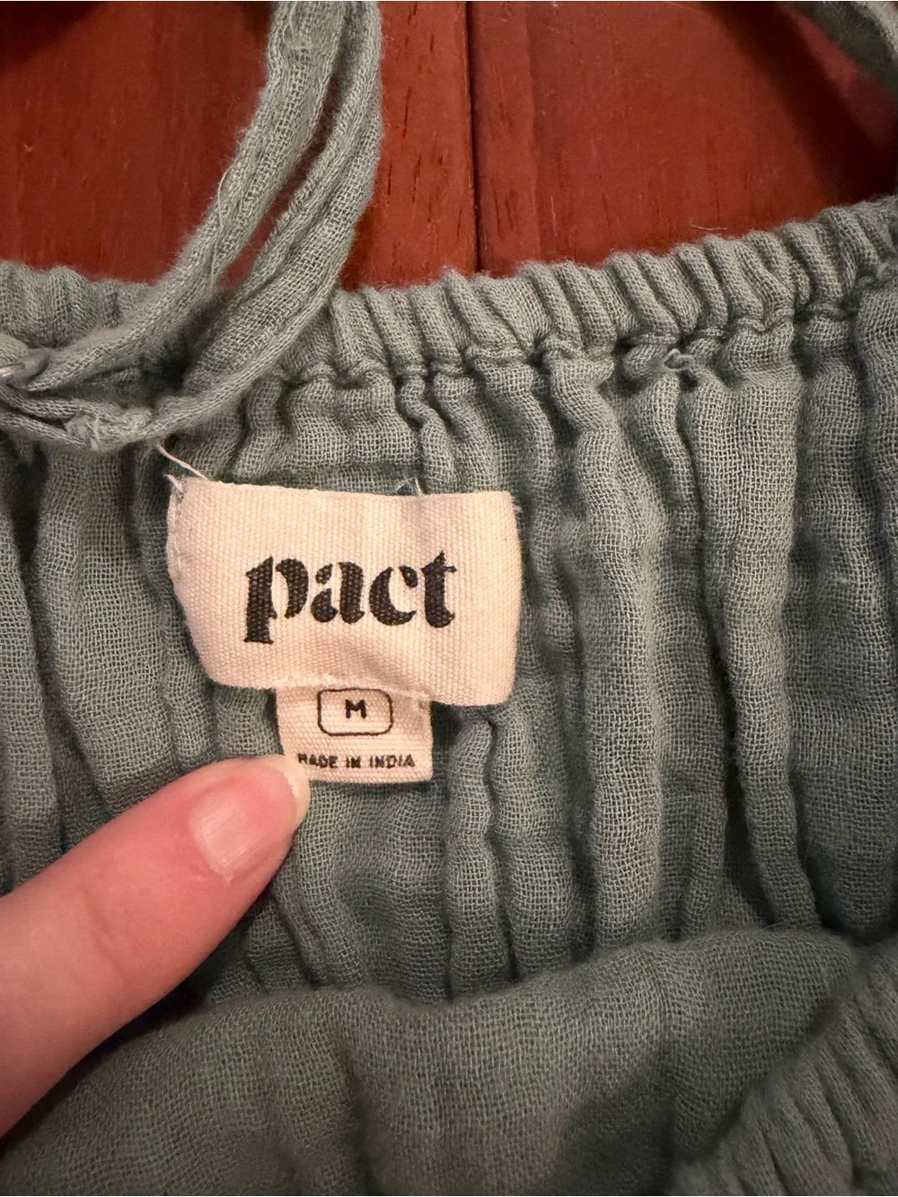 Pact Coastal Double Gauze Cami Maxi Dress Blue Green Size Medium - Picture 7 of 14